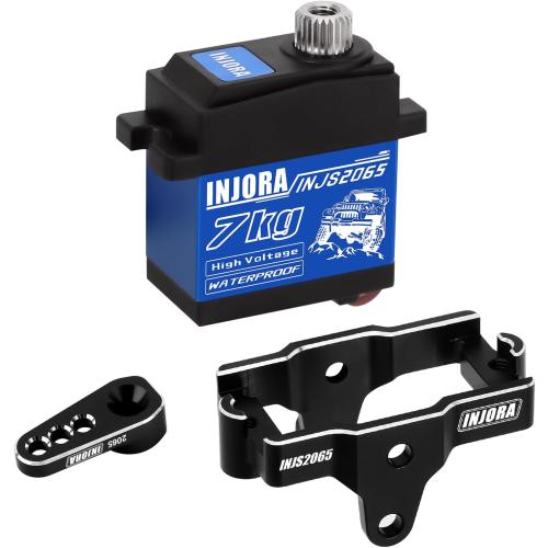 INJORA 7KG Servo INJS2065 with Mount and Servo Horn for TRX4M TRX4MT 1/18 RC Crawler Upgrade Parts, High Torque Waterproof