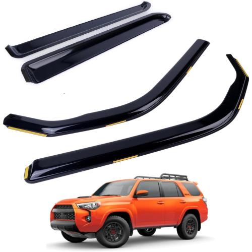 4Pcs in-Channel Window Visors Rain Guards Double Cab Window Vent Wind Deflectors Visors Shades Compatible with Toyota 4Runner 2010-2024