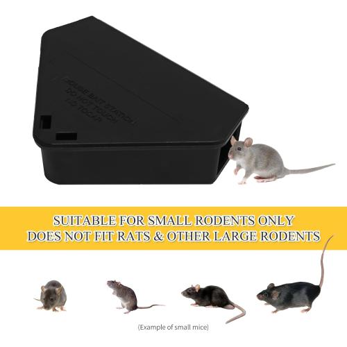Mouse Baits Station with Keys, Key Required Mouse Stations, Mice Bait Stations, Mice Traps Static Keeps Pets Safe Indoor & Outdoor,Black 6 pcs