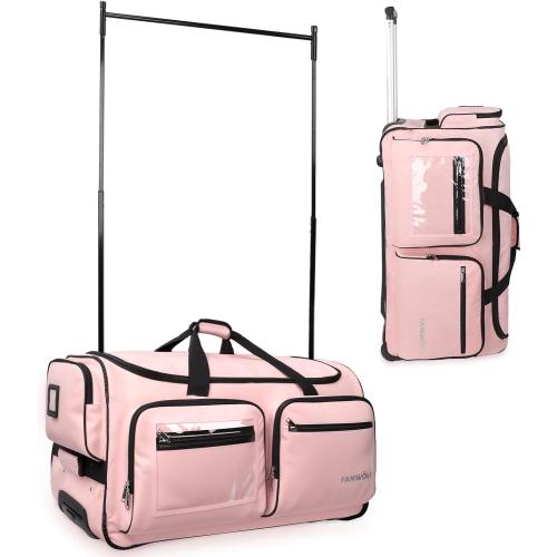 Fanwoli 23 Dance Bag with Garment Rack | Upgraded Stable System & Fabric | More Lightweight & Wear-Resistant | Ideal Competition Rolling Duffle Bag