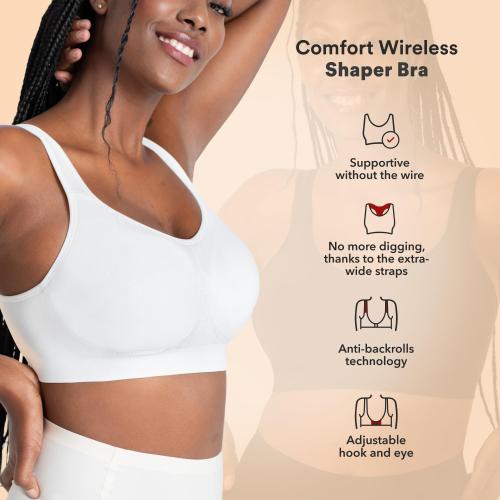 Size 34DD Truekind Bras for Women - Comfortable Wireless Support Bra, Seamless Full Coverage No Underwire Bra for Everyday Comfort