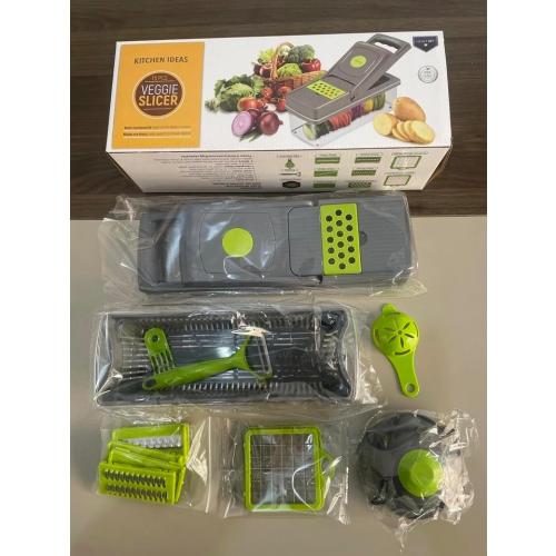 KitchenHelper 14 in 1 Mandoline - Food Chopper, Cutter, Dicer, Grater, Peeler, Slicer, Egg Separator, and Rinse Basket