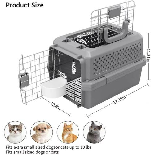 RIZZARI Airline Approved Pet Carrier for Cats & Small Dogs, Travel Crate | Hard-Sided Protection,Secure Locking Door,Excellent Airflow,Comfortable Travel,Lightweight Design