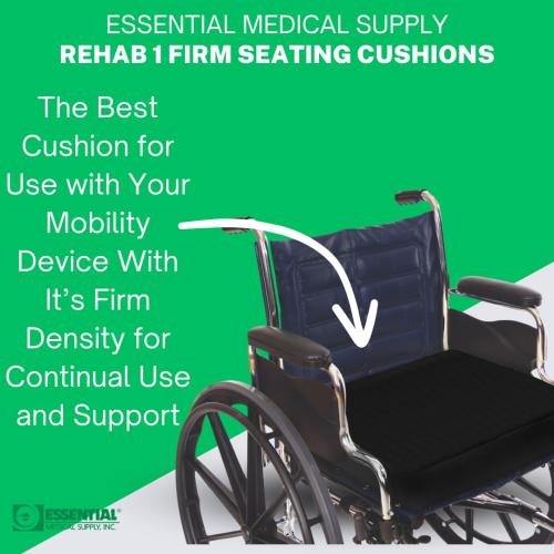 Essential Medical Supply Rehab 1 Foam Cushion - Extra Thick Seat Cushion for Office Chair, Wheelchair, and Car - Provides Additional Support and Pain Relief for Seniors - 18 x 16 x 4