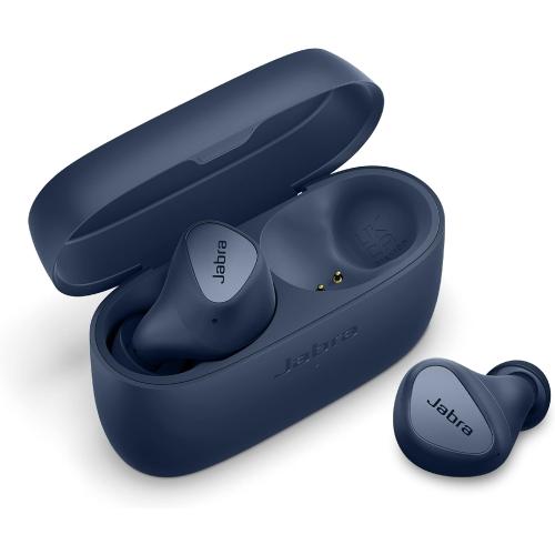 Jabra Elite 4 True Wireless Earbuds - Active Noise Cancelling Headphones - Discreet & Comfortable Bluetooth Earphones, Laptop, iOS and Android Compatible - Navy (Renewed)
