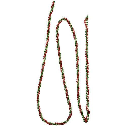 9-Foot Red, Green and Gold Bead Twisted Garland