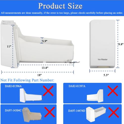 DA97-14474C, DA97-14474A, DA97-12604D Ice Bucket, ice Container Bucket Compatible with Samsung RF25, RF26, RF28, Series Refrigerator etc, Part Number: DA97-21040A, AP6034185 etc One Year Warranty