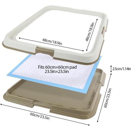 PAWISE Dog Training Pee Pad Holder Tray, Indoor Puppy Potty Pee Pad Floor Tray Dog Toilet, 24''X24', Large
