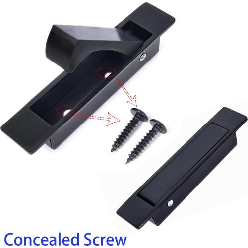 Dontay Pocket Pull Handle, Edge Pull, Professional Stainless Steel 304, Flush Mount for Sliding Door (Matte Black, 1)