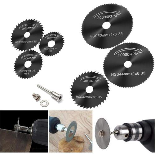 6pcs 1/8 HSS High Speed Steel Circular Saw Blades For Dremel Drills Rotary Tool W/Shank by YEEZUGO