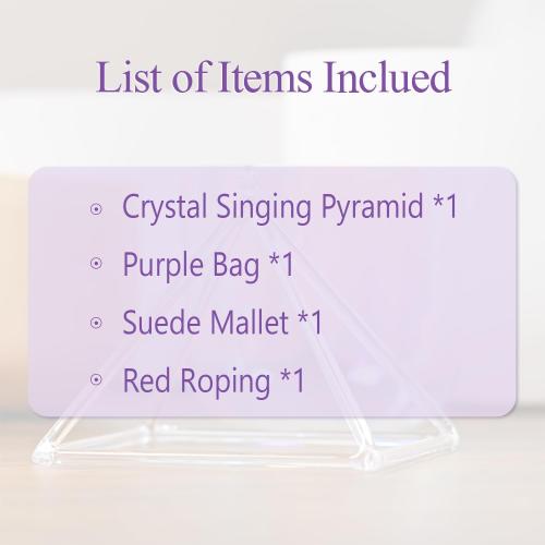CVNC 12 Inch Quartz Crystal Singing Pyramid Healing Musical Instrument   Carry Case Bag Powerful Energy