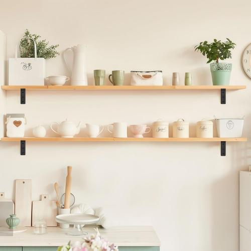 4 Pack Heavy Duty Floating Shelf Brackets, Black Metal L Wall Brackets, DIY Industrial Shelf Brackets - L 6 x H 4 x W 1.6 ( 1/5 Inch Thicked )