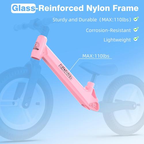 Ridego 12 or 14 Inch Balance Bike for Kids 2-6 Year Old,Lightweight Kids Bike with Adjustable Seat, Push Bicycle with Air Rubber Tires，Ride-on Toys Birthday Gift