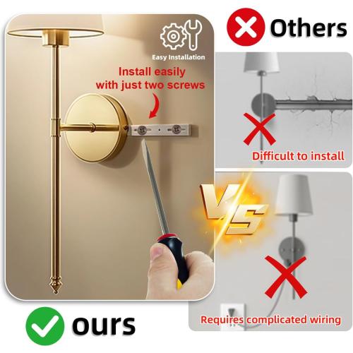 Wall Sconces Battery Operated Set of 2, Rechargeable Wall Sconce, 10 Colors Wireless Wall Sconces Set of Two, 5200mAh Dimmable Bulbs and Remote, for Bedroom Living Room, Hallway Decor (24 inch - Gold)