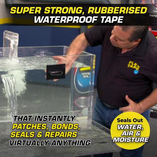 Flex Tape, Original Thick Flexible Rubberized Waterproof Tape - Seal and Patch Leaks, Works Underwater, Indoor Outdoor - Home RV Roof Plumbing and Pool Repairs, White, 4 in x 5 ft, Pack of 1