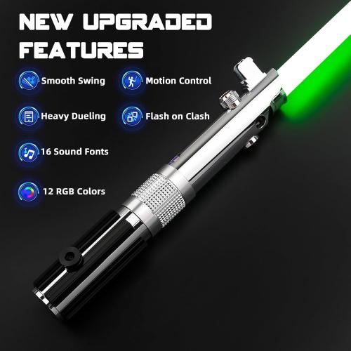 Lightsaber Dueling Light Saber with 12 RGB Colors 16 Sound Fonts and Motion Control, Force FX Lightsabers with Premium Metal Handle and Replaceable Blade, Light Sabers for Adults, Kids