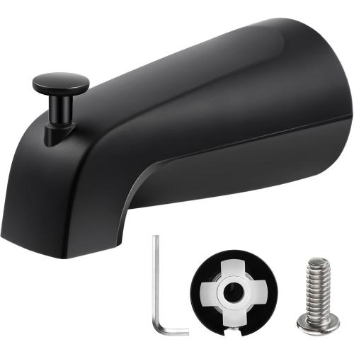 Tub Spout with Lift Rod Diverter for 1/2 Copper Pipe, Matte Black, 1