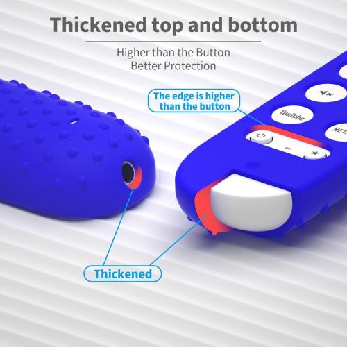 Silicone Cover Case for Google TV Streamer 4K Google TV (4K) Voice Remote 2024 Remote Cover Anti-Slipping Silicone Case (Blue)