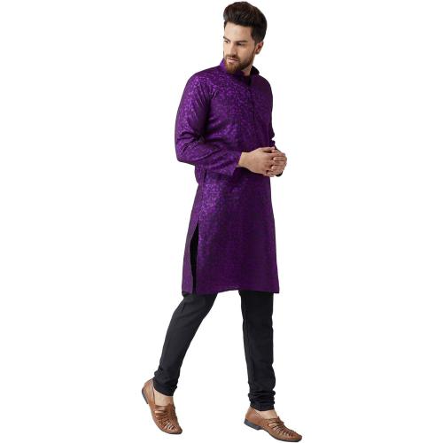 Sojanya (Since 1958 Men'S Jackquard Silk Only Long Kurta size L / 40