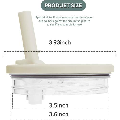 2 Pack Leak Proof Flip Straw Lid Replacement for Stanley Quencher H2.0 40 oz, Detachable Straw Spillproof, 3.6” Exact Fit, Dishwasher Safe For Stanley Cup Accessories