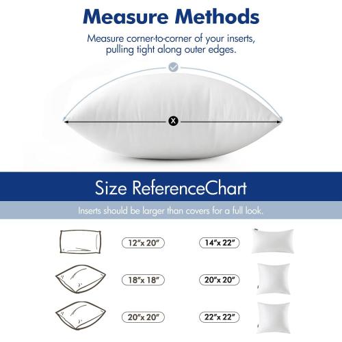 MIULEE 28x28 Euro Pillow Insert -Decorative Throw Pillow with 100% Cotton Cover Square for Sofa Couch