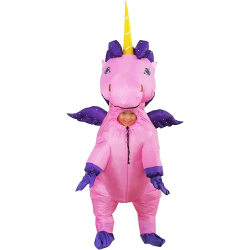 Unicorn Inflatable Costume for Kids Boys Girls Pony with Wings Halloween Suit