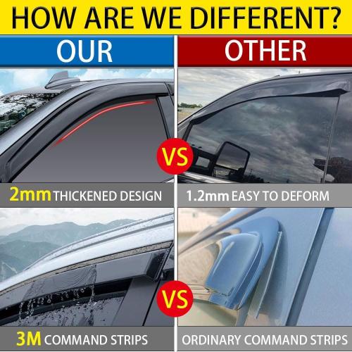Rain Guards for Buick Lacrosse 2010-2016, Tape-on Side Window Deflectors for Buick Lacrosse, Window Visors for Buick Cars, Car Accessories 4 Rain Guards ＆ 2 Car Coasters
