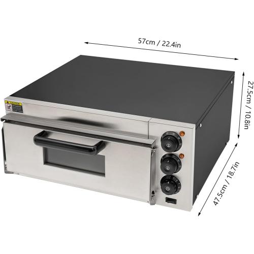 1800W Electric Pizza Oven Indoor Commercial Pizza Oven Countertop Pizza Maker Multipurpose Indoor Pizza Machine for Home Restaurants Bakeries – Adjustable Temp (122-662°F）-Makes 16 inch Pizzas