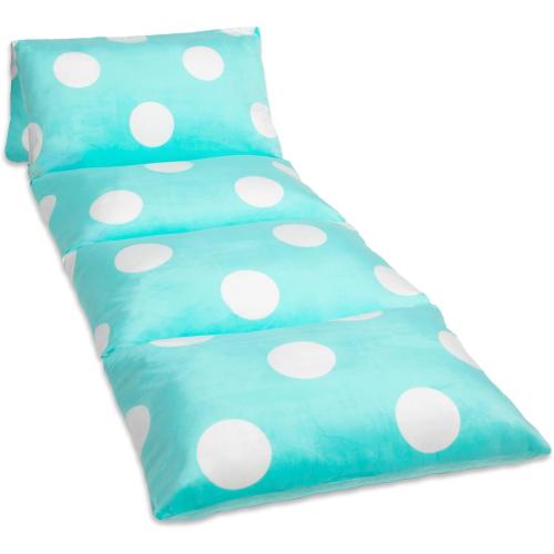 Butterfly Craze Floor Pillow Case, Mattress Bed Lounger Cover, Polka Aqua, Queen Size - Cozy Seating Solution for Kids & Adults, Recliner Cushion, Perfect for Reading, TV Time (Pillow Not Included)