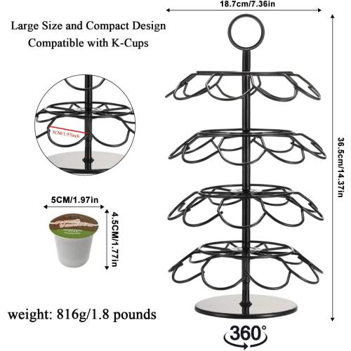 Coffee Pod Carousel Holder Organizer Compatible with 36 Cup Pods