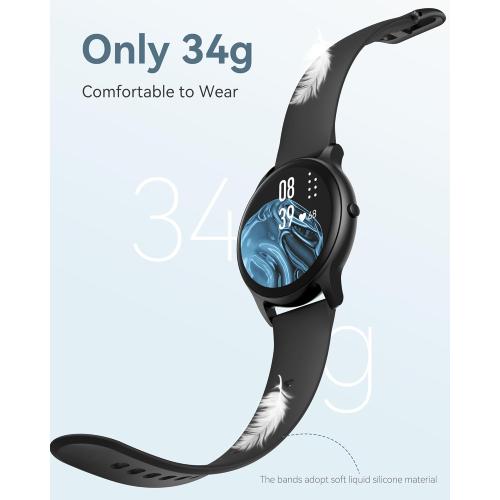 Smart Watch for Women Men, 5ATM Waterproof Smartwatch for Android and iOS Phones, Fitness Tracker Watch with 100  Sports Modes, Heart Rate Monitor Pedometer Sleep Monitor, Black