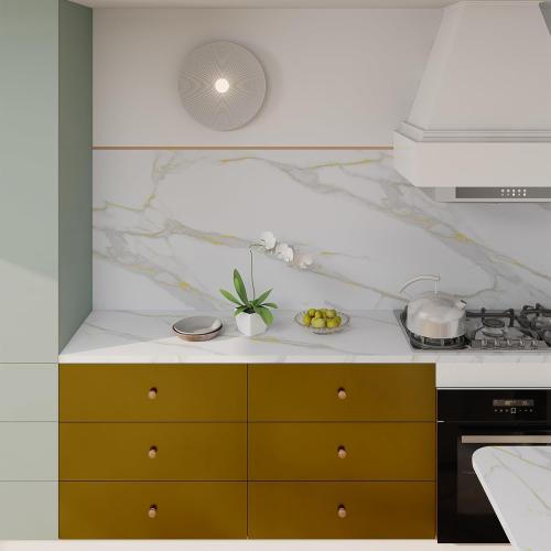 Marble Contact Paper for Countertops Cover - 24x197 Matte White Gold Peel and Stick Wallpaper - Removable Self Adhesive Thick Granite Vinyl Film Roll