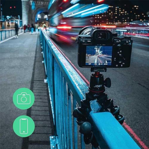 Joby GorillaPod 3K Kit, Compact Stand 3K and Ballhead for Compact Cameras, Tripod Kit, Travel Tripod for Cameras, Holds Devices up to 6.6lbs, JB91507, Made in Italy, Black/Charcoal