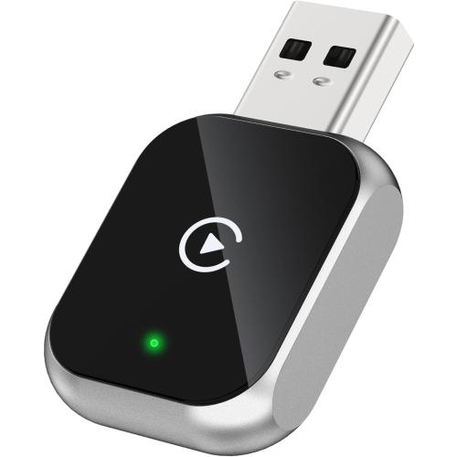 Mini Wireless Carplay Adapter for iPhone - Carplay Wireless Adapter Car Play Dongle Bluetooth, Compatible with iPhone iOS 10 , [2025 Upgraded] Silver