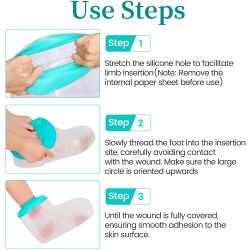 Cast Covers for Shower Foot Soft Green Adult, Waterproof Cast Cover/Bag, Cast Protector for Shower Arm Post Surgery, Shower Sleeve for Arm Cast Showering/Swimming