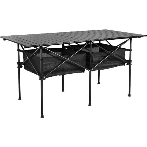 Sanny LargeOutdoor Folding Picnic Camping Table,55X 27.56Portable Aluminum Roll-up Table with Storage Carry Bag for RV Travel,Indoor,Outdoor,Camping, Beach,Backyard,BBQ,Party,Patio,Picnic