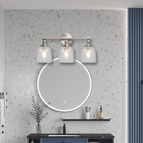 4 Pack Clear Seeded Glass Replacement Shades Covers for Ceiling Fan Light Fixtures Pendant Lighting Chandelier Vanity Light Kitchen Island Light, 2-1/8 Fitter, 5.47 High, 4.76 Diameter