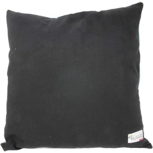 MUSART Decorative Square Throw Pillow Case Cushion Cover Jacquard Weave Fabric Premium Cushions for Sofa or Bedroom 18 x 18 Inches Kanagawa Hokusai The Great Wave Off Kanagawa Made in France