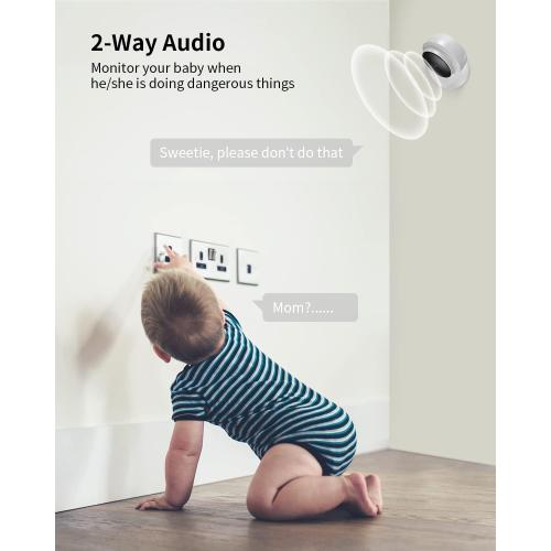 1080P Indoor Camera for Child/Elder/Nanny/Pet, Home Camera with Infrared Night Vision and 2-Way Storage, Motion and Sound Detection, White (BM-A-2)