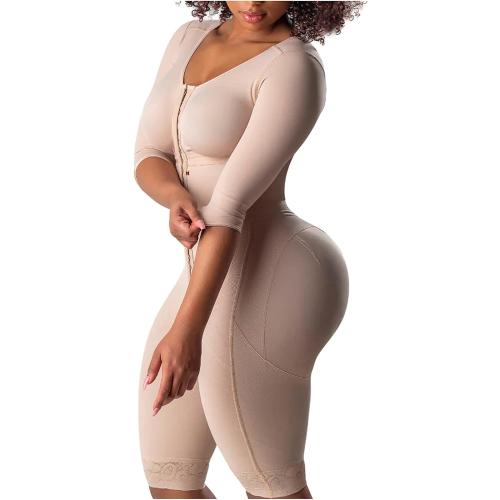 One size fits all Snatched Body Fajas Colombianas | Faja Shapewear for Women with Sleeves | Stage 1 Faja Post Surgery BBL & Lipo 360