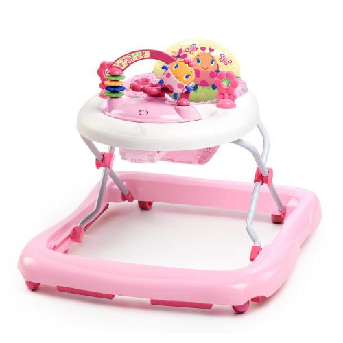 Bright Starts JuneBerry Walk-A-Bout Baby Walker and Entertainer, with Easy Fold Frame for Storage, Ages 6 Months