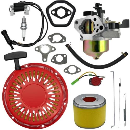 Strongthium GX340 GX390 Tune Up Parts Carb Kit for Honda Predator 11 13 hp 420cc w/Carburetor   Pull Start   Coil   Air Filter   Spark Plug   Throttle Springs   Gaskets