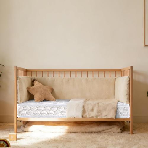 Premium Crib & Toddler Mattress-52x27.6x5, 100% Knitted Fabric, Soft Moisture Absorbent & Breathable Crib Mattress, Fits Standard Cribs & Toddler Beds