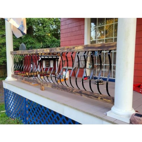 Deck Balusters 32-1/4 Inches Heavy Duty Iron Deck Balusters with Screws 51 Pack Metal Deck Spindles Balusters Iron Deck Spindles， Wave Arc Baluster for Outdoor Stair Deck Porch