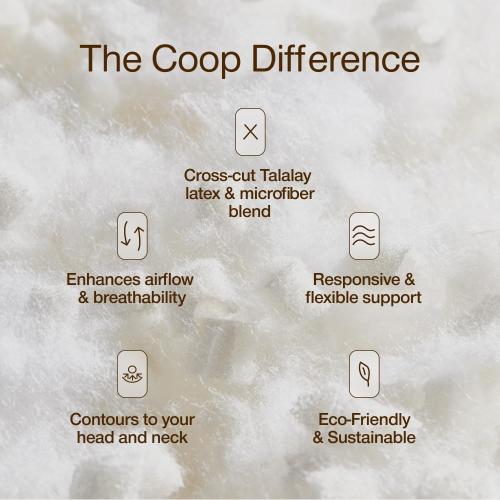 Coop Home Goods Adjustable Latex Crescent Pillow King, Talalay Latex & Microfiber Fill, Ergonomic Shape, Naturally Cooling, Eco-Friendly, Medium Firm for Back and Side Sleepers, GREENGUARD Gold