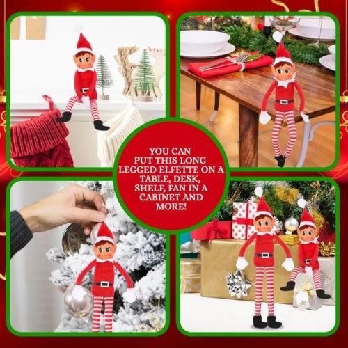 Christmas Elf Behaving Badly Plush Toy | Elfette Novelty Long Bendy Naughty Girl Christmas Doll | 12 Inches