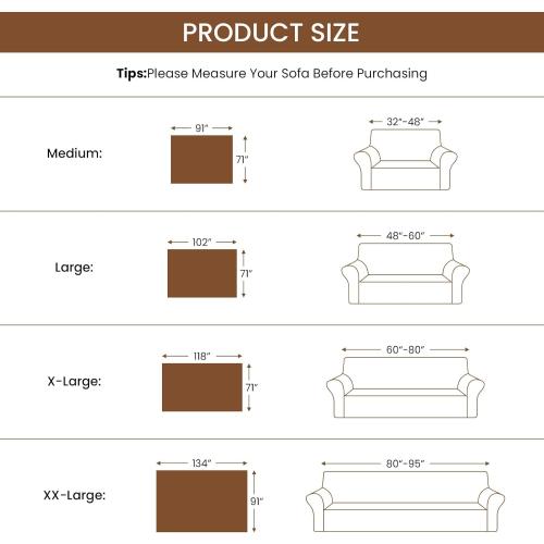 Deep Dream Sectional Covers for 3 Cushion Couch, Sofa Dogs, Geometrical Jacquard Fabric (X-Large, 71 x 118, Dark Grey)