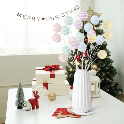 Christmas Tree Picks Decorations 5Pcs Macaron Pink Purple Lollipop Picks for Xmas Ornaments New Year Wedding Birthday Indoor Outdoor Party Decorations