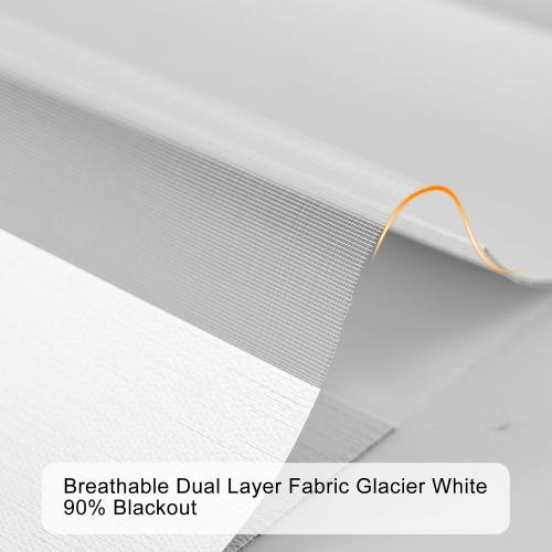 Persilux Blackout Cordless Zebra Blinds for Windows (35 W x 64 H, White) with Upgraded Cassette Free-Stop Dual Layers Sheer Roller Shades for Home and Office