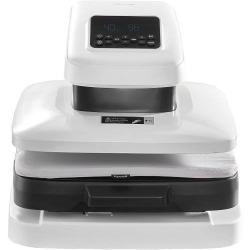 VEVOR Auto Heat Press Machine, 15 x 15 inch, T-Shirt Press Machine with Auto Release and Adjustable Pressure, Digital Display, Rapid Heating, for Sublimation, Vinyl, Heat Transfer Projects, White